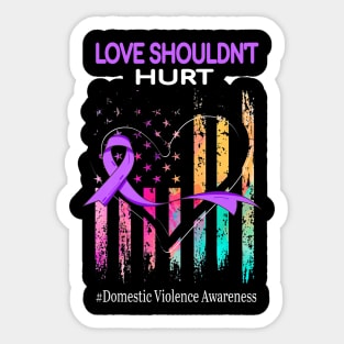 Love Shouldn't Hurt Domestic Violence Awareness Purple Sticker
